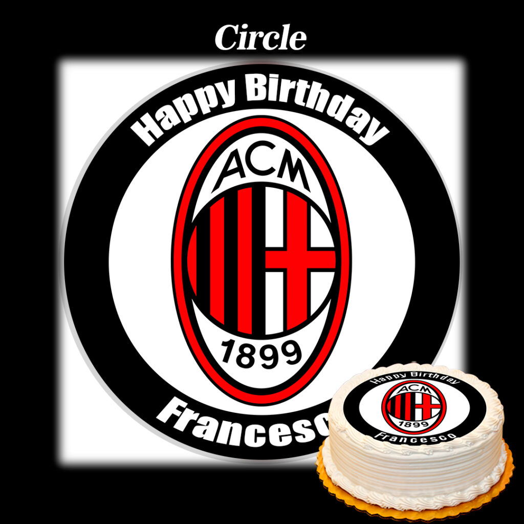 Edible Ac Milan Cake Topper Edible Printed Toppers