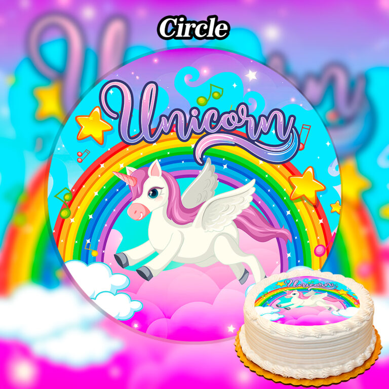 Edible Unicorn and Rainbow Cake Topper Edible Printed Toppers