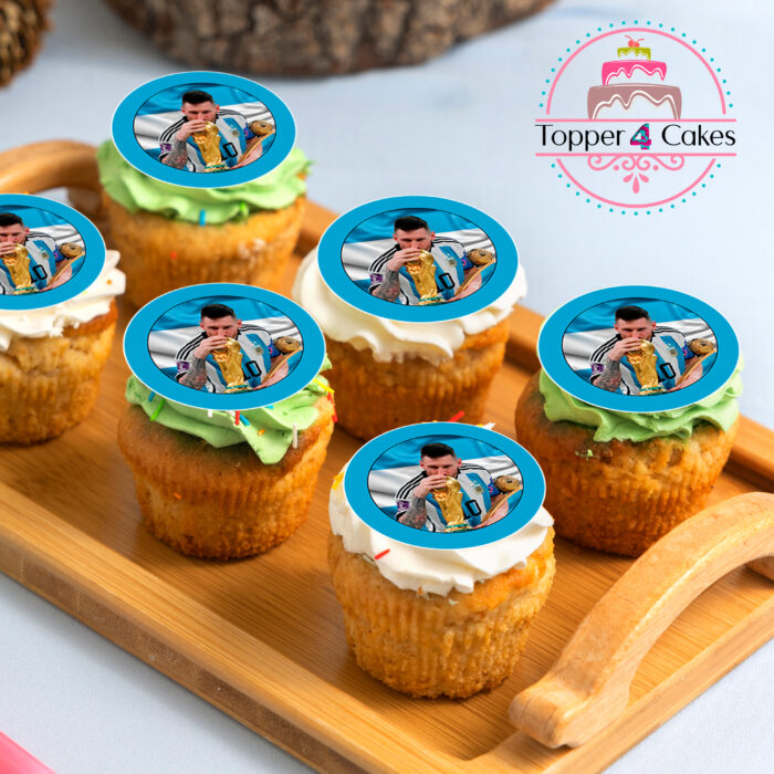 Edible Messi Cupcake Topper Personalised - Edible Printed Toppers