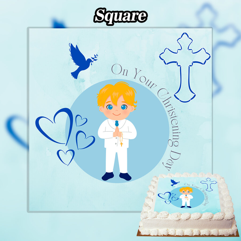 Edible Christening Boy Cake Topper Edible Printed Toppers