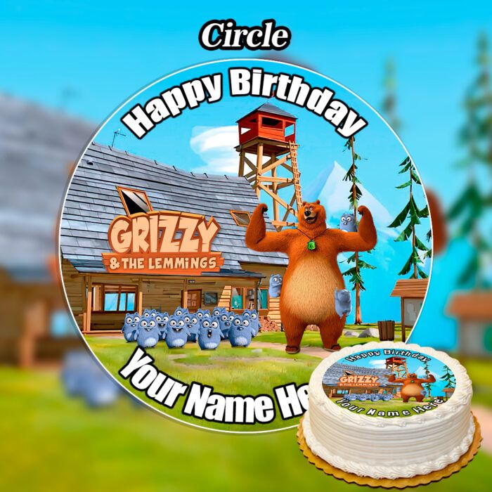 Edible Grizzy and the Lemmings Cake Topper Personalised - Edible