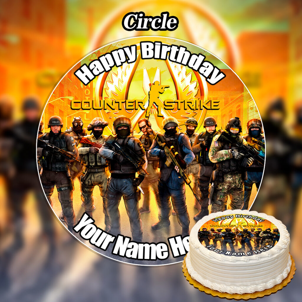 Edible Counter-Strike Cake Topper Personalised - Edible Printed Toppers