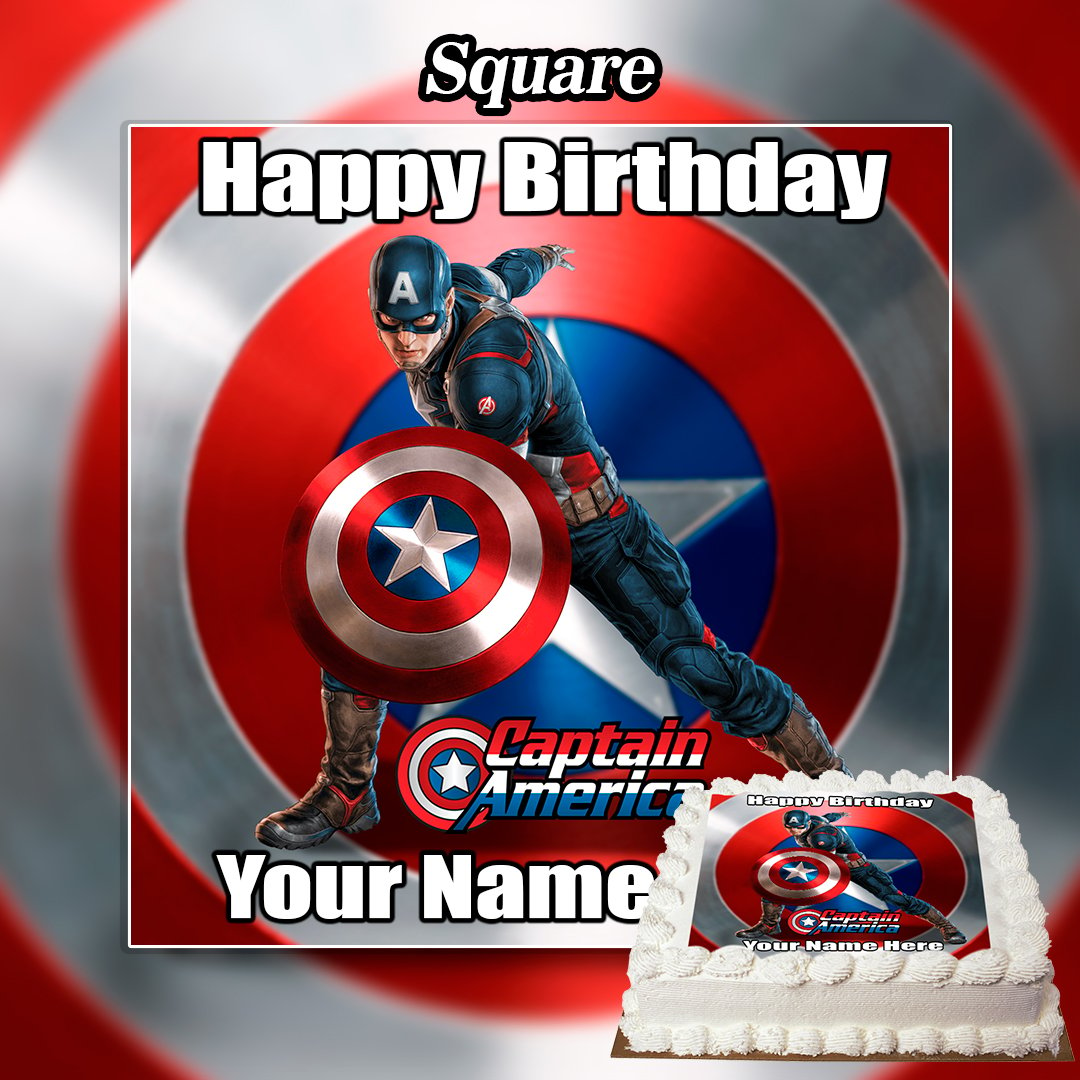 Captain America Birthday Cake CB-NC299 – Cake Boutique