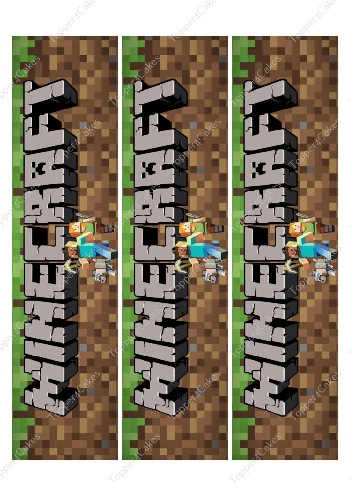 Edible Minecraft Ribbon - Edible Printed Toppers
