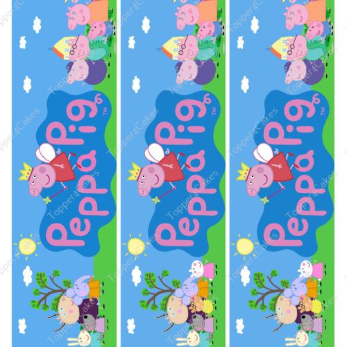 This vibrant ruler showcases Peppa Pig characters in lively outdoor settings, set against a joyful blue background adorned with a sun and clouds. The Peppa Pig logo is prominently displayed, making it an ideal match for the Edible Peppa Pig Ribbon to create uniquely themed stationery!
