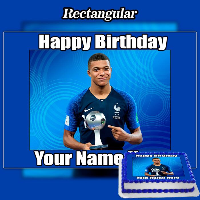 Edible Kylian Mbappé Cake Topper Personalised - Edible Printed Toppers