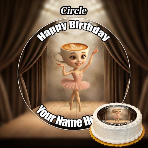 A cake with a graceful ballerina, decorated using the Edible Cinderella Cake Topper (Copy) for a magical touch.