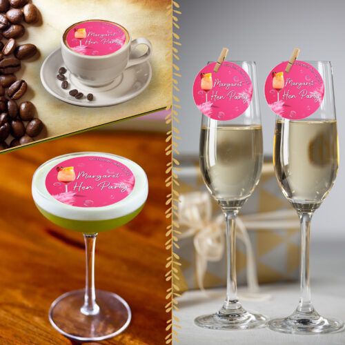 Personalized Hen Party Bubble Cocktail Edible Drink Toppers